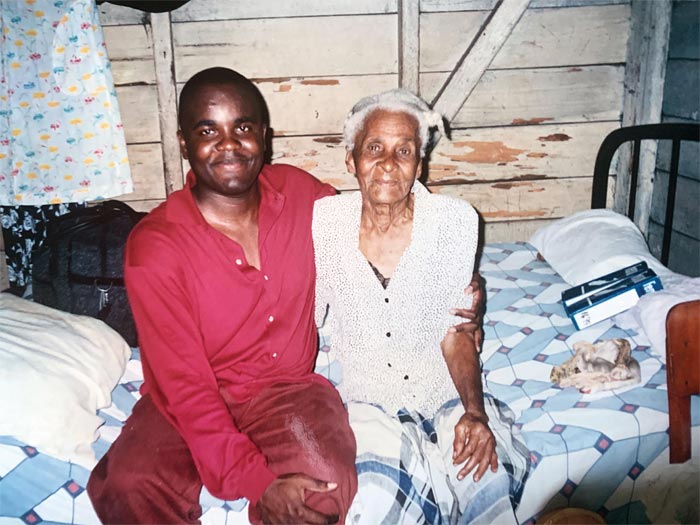 Wes Hall with his grandmother Julia Vassel