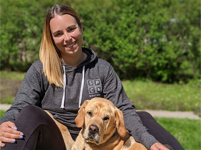 CPA Carole-Anne Des Ormeaux, finance director at the Montreal SPCA, with her dog Charlie