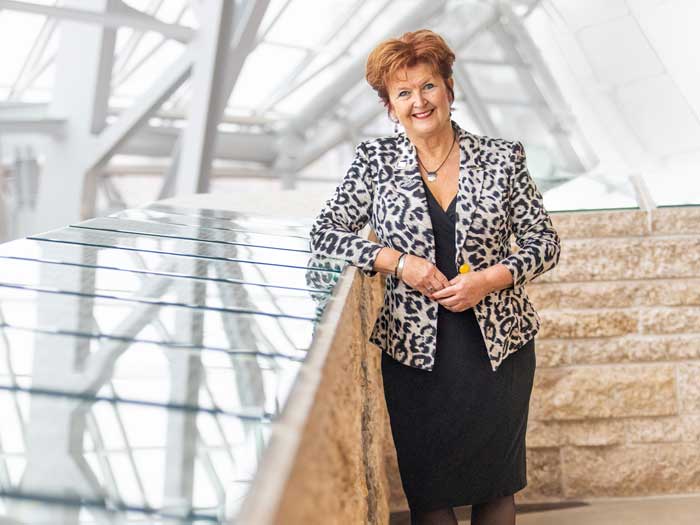 Susanne Robertson shown at the Canadian Museum of Human Rights in Winnipeg