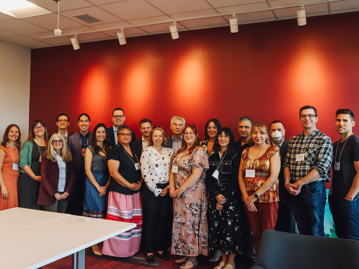 Group of faculty and organizers meeting at the Indigenous CPA PEP Launch at the CPA Western School of Business in May 2023