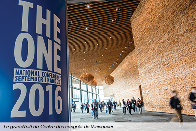 The grand foyer of the Vancouver Convention Centre for the 2016 One Conference.