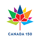 Rainbow maple leaf, Canada 150 logo