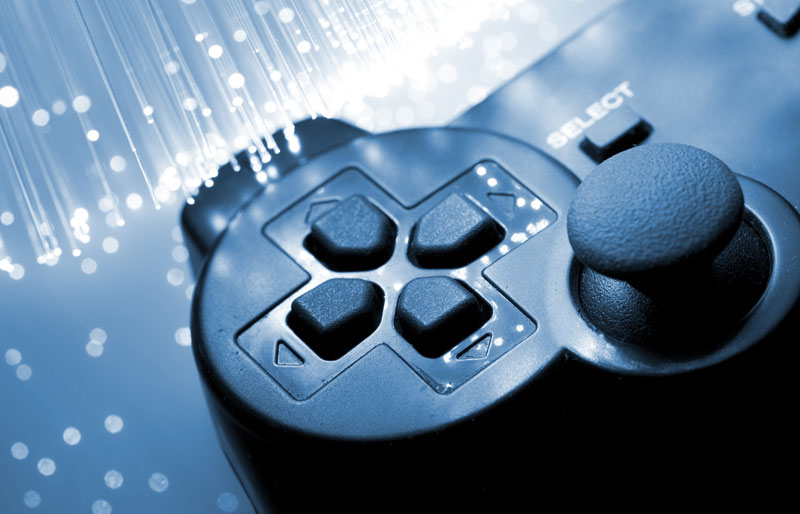 Close up of video game controller