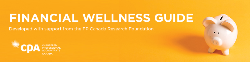 Financial Wellness Guide banner with piggybank and CPA Canada logo