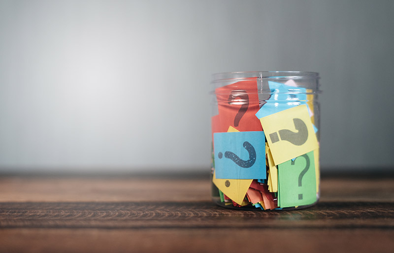 Question Mark In A Jar - stock photo